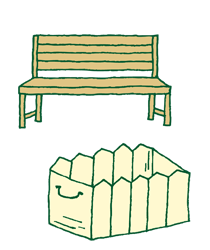 緑耀の特注プランター・ベンチ